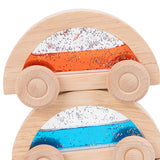 Maxbell 4 Pieces Wooden Car Toy Valentines Day Gifts for Kids for Birthday Gift Kids