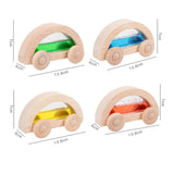 Maxbell 4 Pieces Wooden Car Toy Valentines Day Gifts for Kids for Birthday Gift Kids