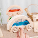 Maxbell 4 Pieces Wooden Car Toy Valentines Day Gifts for Kids for Birthday Gift Kids