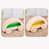 Maxbell 4 Pieces Wooden Car Toy Valentines Day Gifts for Kids for Birthday Gift Kids