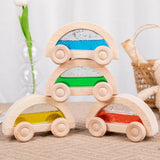 Maxbell 4 Pieces Wooden Car Toy Valentines Day Gifts for Kids for Birthday Gift Kids