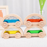 Maxbell 4 Pieces Wooden Car Toy Valentines Day Gifts for Kids for Birthday Gift Kids