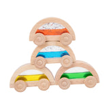 Maxbell 4 Pieces Wooden Car Toy Valentines Day Gifts for Kids for Birthday Gift Kids