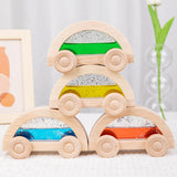 Maxbell 4 Pieces Wooden Car Toy Valentines Day Gifts for Kids for Birthday Gift Kids