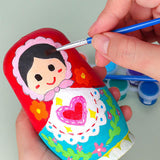 Maxbell 5x Wooden Russian Nesting Doll DIY Matryoshka Dolls for Office Birthday Home