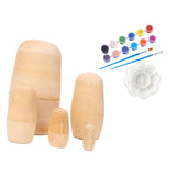 Maxbell 5x Wooden Russian Nesting Doll DIY Matryoshka Dolls for Office Birthday Home