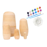 Maxbell 5x Wooden Russian Nesting Doll DIY Matryoshka Dolls for Office Birthday Home
