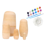 Maxbell 5x Wooden Russian Nesting Doll DIY Matryoshka Dolls for Office Birthday Home