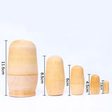 Maxbell 5x Wooden Russian Nesting Doll DIY Matryoshka Dolls for Office Birthday Home