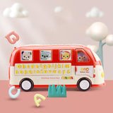 Maxbell Intellectual School Bus Baby Toy Bright Colors Baby Musical Bus Toys for Gift Red