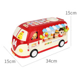 Maxbell Intellectual School Bus Baby Toy Bright Colors Baby Musical Bus Toys for Gift Red