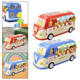 Maxbell Intellectual School Bus Baby Toy Bright Colors Baby Musical Bus Toys for Gift Red