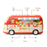 Maxbell Intellectual School Bus Baby Toy Bright Colors Baby Musical Bus Toys for Gift Red