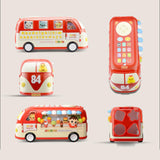 Maxbell Intellectual School Bus Baby Toy Bright Colors Baby Musical Bus Toys for Gift Red