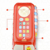 Maxbell Intellectual School Bus Baby Toy Bright Colors Baby Musical Bus Toys for Gift Red