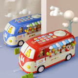 Maxbell Intellectual School Bus Baby Toy Bright Colors Baby Musical Bus Toys for Gift Red