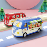 Maxbell Intellectual School Bus Baby Toy Bright Colors Baby Musical Bus Toys for Gift Red