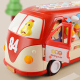 Maxbell Intellectual School Bus Baby Toy Bright Colors Baby Musical Bus Toys for Gift Red