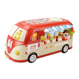 Maxbell Intellectual School Bus Baby Toy Bright Colors Baby Musical Bus Toys for Gift Red