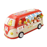 Maxbell Intellectual School Bus Baby Toy Bright Colors Baby Musical Bus Toys for Gift Red