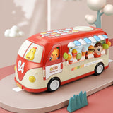 Maxbell Intellectual School Bus Baby Toy Bright Colors Baby Musical Bus Toys for Gift Red