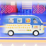 Maxbell Intellectual School Bus Baby Toy Bright Colors Baby Musical Bus Toys for Gift Blue