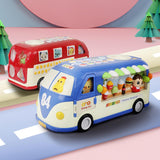 Maxbell Intellectual School Bus Baby Toy Bright Colors Baby Musical Bus Toys for Gift Blue