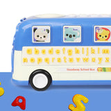Maxbell Intellectual School Bus Baby Toy Bright Colors Baby Musical Bus Toys for Gift Blue