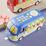 Maxbell Intellectual School Bus Baby Toy Bright Colors Baby Musical Bus Toys for Gift Blue