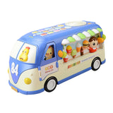 Maxbell Intellectual School Bus Baby Toy Bright Colors Baby Musical Bus Toys for Gift Blue
