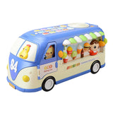 Maxbell Intellectual School Bus Baby Toy Bright Colors Baby Musical Bus Toys for Gift Blue