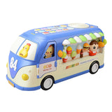 Maxbell Intellectual School Bus Baby Toy Bright Colors Baby Musical Bus Toys for Gift Blue