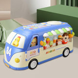 Maxbell Intellectual School Bus Baby Toy Bright Colors Baby Musical Bus Toys for Gift Blue