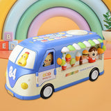 Maxbell Intellectual School Bus Baby Toy Bright Colors Baby Musical Bus Toys for Gift Blue