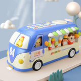 Maxbell Intellectual School Bus Baby Toy Bright Colors Baby Musical Bus Toys for Gift Blue