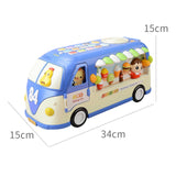 Maxbell Intellectual School Bus Baby Toy Bright Colors Baby Musical Bus Toys for Gift Blue