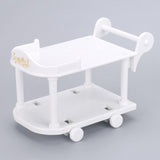 Maxbell 1:12 Dollhouse Kitchen Serving Cart Miniature for Furnishings Home Dollhouse White