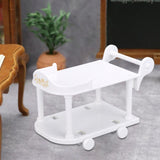 Maxbell 1:12 Dollhouse Kitchen Serving Cart Miniature for Furnishings Home Dollhouse White