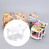 Maxbell 1:12 Dollhouse Kitchen Serving Cart Miniature for Furnishings Home Dollhouse White
