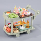 Maxbell 1:12 Dollhouse Kitchen Serving Cart Miniature for Furnishings Home Dollhouse Green