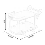 Maxbell 1:12 Dollhouse Kitchen Serving Cart Miniature for Furnishings Home Dollhouse Brown