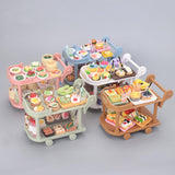 Maxbell 1:12 Dollhouse Kitchen Serving Cart Miniature for Furnishings Home Dollhouse Brown