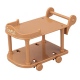 Maxbell 1:12 Dollhouse Kitchen Serving Cart Miniature for Furnishings Home Dollhouse Brown
