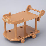 Maxbell 1:12 Dollhouse Kitchen Serving Cart Miniature for Furnishings Home Dollhouse Brown