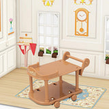 Maxbell 1:12 Dollhouse Kitchen Serving Cart Miniature for Furnishings Home Dollhouse Brown