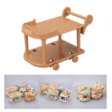 Maxbell 1:12 Dollhouse Kitchen Serving Cart Miniature for Furnishings Home Dollhouse Brown