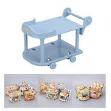 Maxbell 1:12 Dollhouse Kitchen Serving Cart Miniature for Furnishings Home Dollhouse Blue