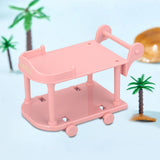 Maxbell 1:12 Dollhouse Kitchen Serving Cart Miniature for Furnishings Home Dollhouse Pink