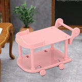 Maxbell 1:12 Dollhouse Kitchen Serving Cart Miniature for Furnishings Home Dollhouse Pink