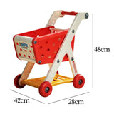 Maxbell Kids Shopping Cart Trolley Set with Pretend Play Accessory Desk Storage Toys